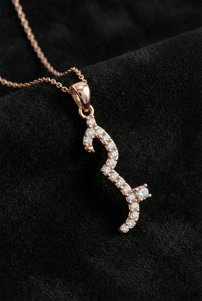 925 Ayar Zirkon Taşlı Rose Hub (Aşk) Yazılı Gümüş Kolye