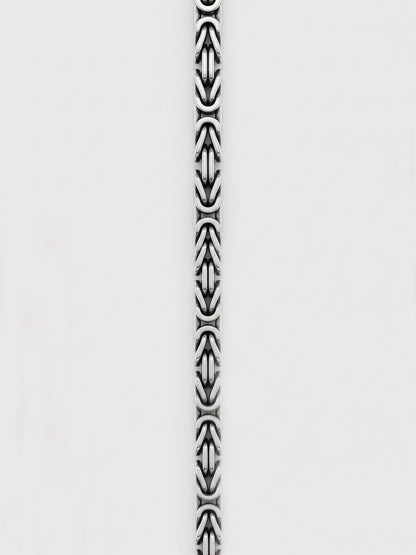 925 Ayar Gümüş Erkek Kral Zincir Kolye - Tıraşlı Kare Model (2mm - 50 - 60cm)