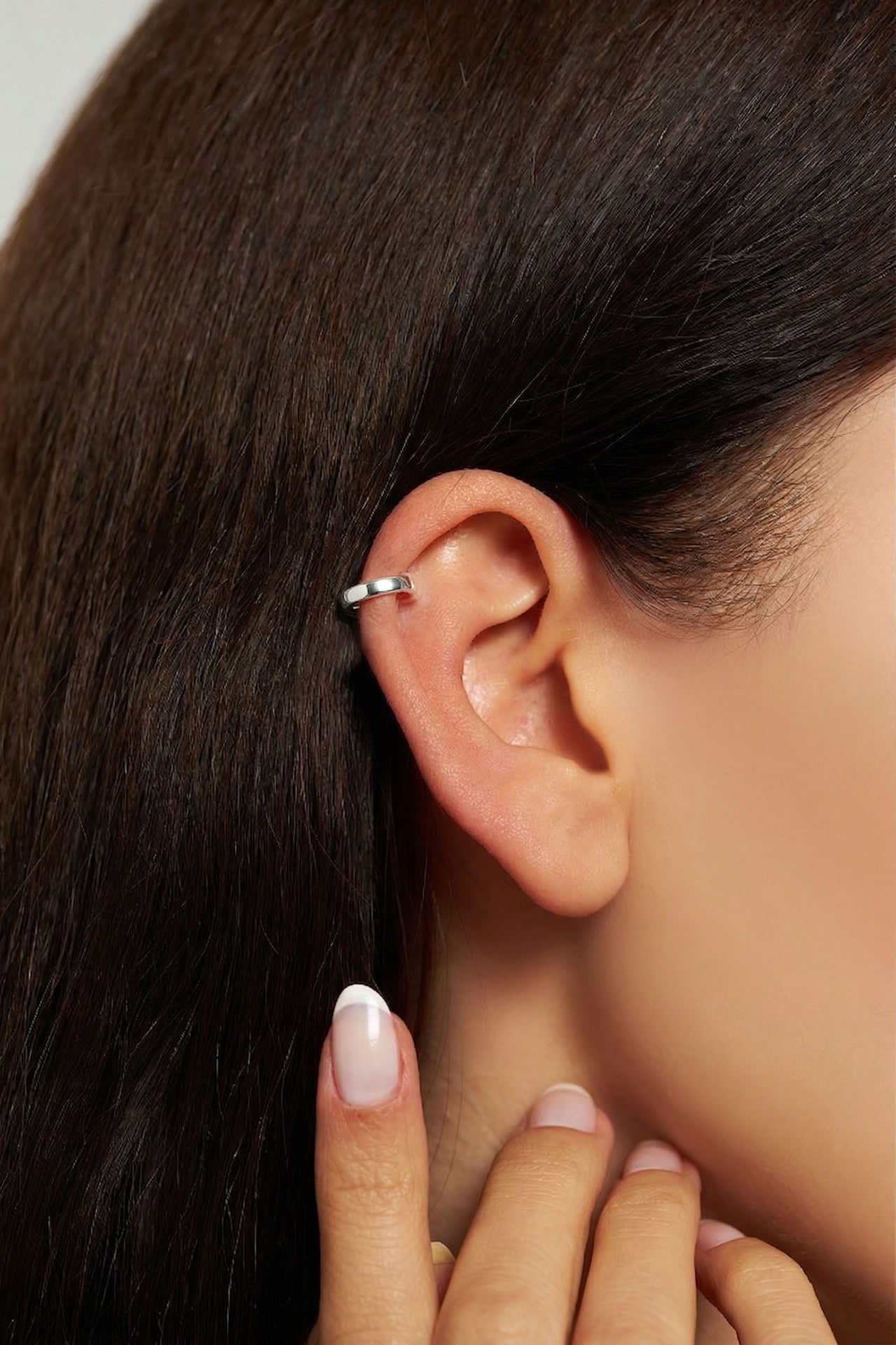925 Ayar Gümüş Rodyum Kaplama Yuvarlak Tragus - Piercing Halka Küpe - Çift (2x9mm)