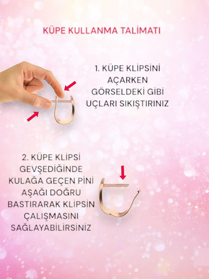 925 Ayar Gümüş Safir Taşlı Rose Oval Çocuk Küpesi