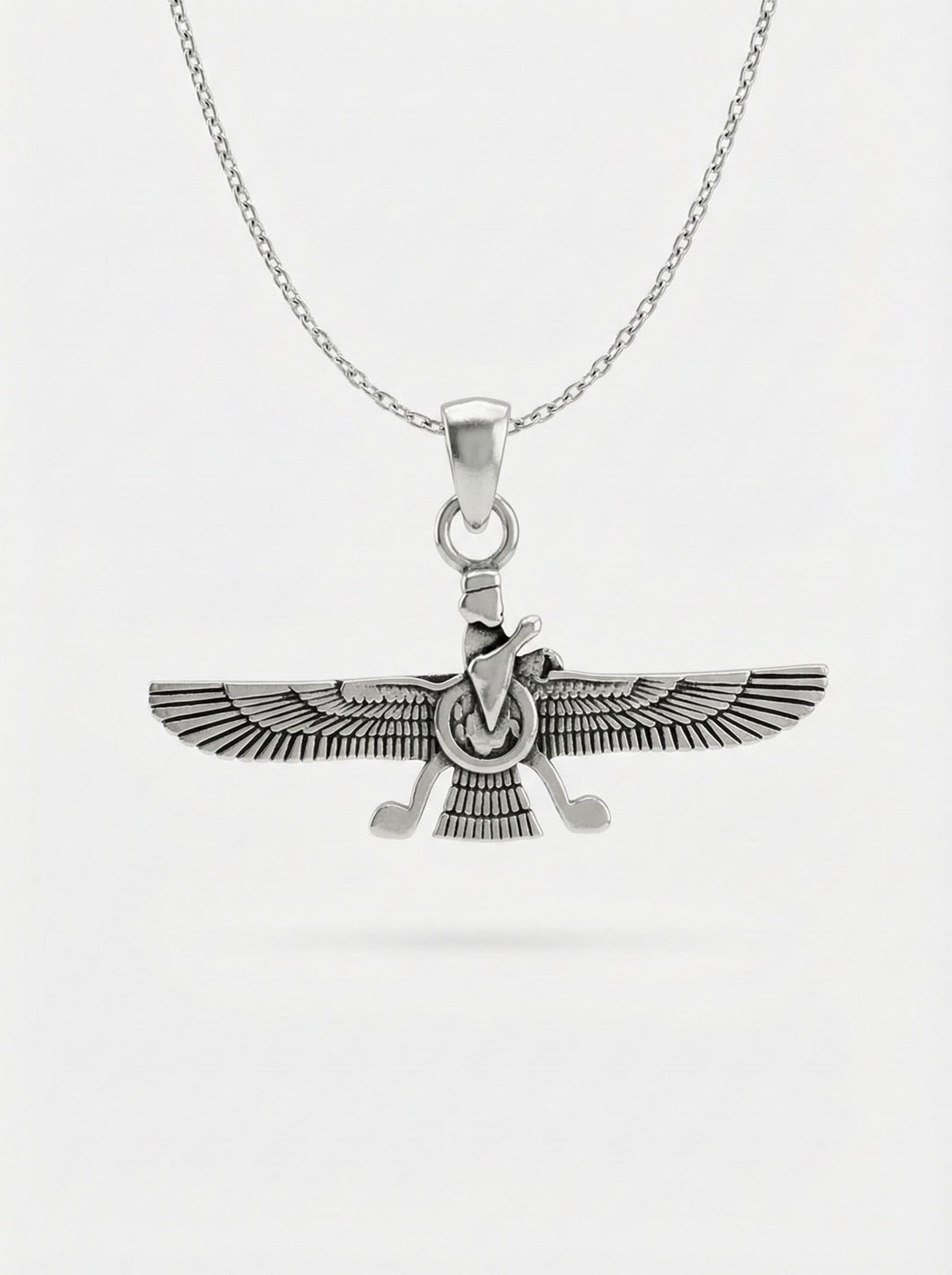 925 Ayar Oksitli Siyah Gümüş Ahura Mazda Unisex Gümüş Kolye