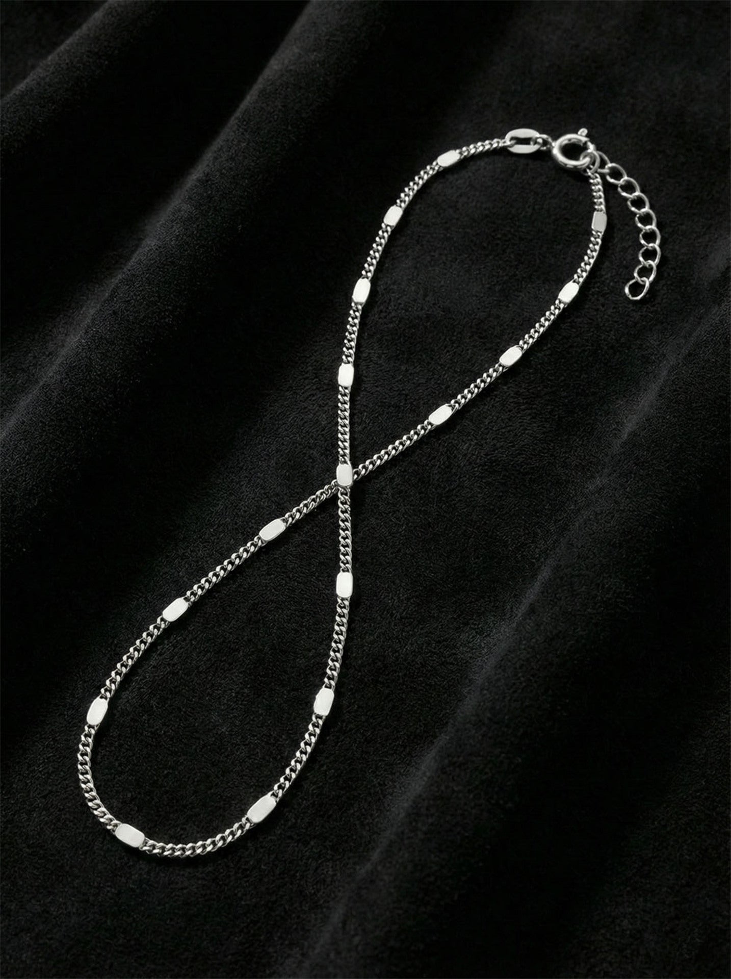 925 Ayar Rodyum Zarif Pres Zincir Şahmeran Gümüş Bileklik