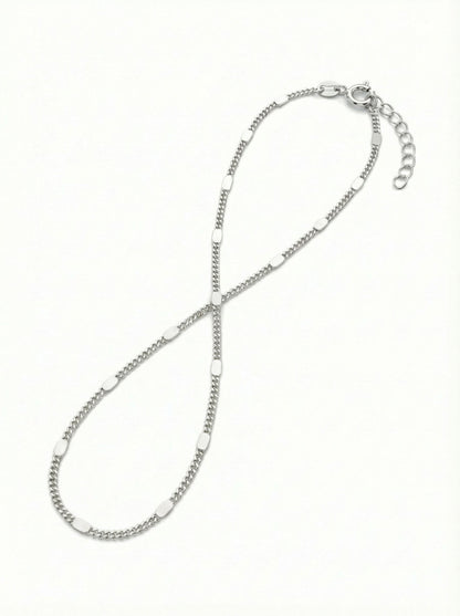 925 Ayar Rodyum Zarif Pres Zincir Şahmeran Gümüş Bileklik