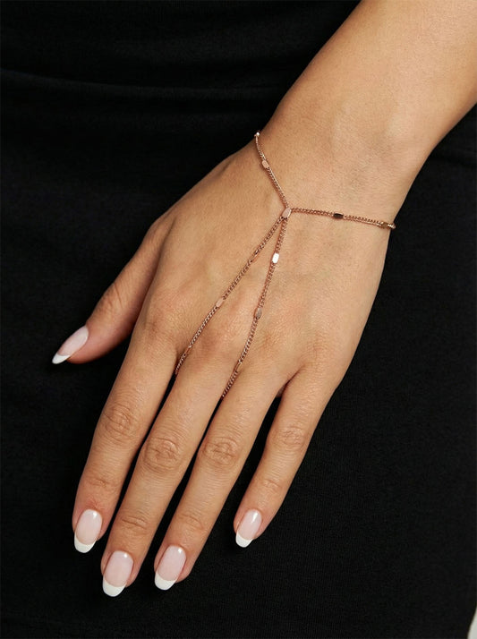 925 Ayar Rose Zarif Pres Zincir Şahmeran Gümüş Bileklik