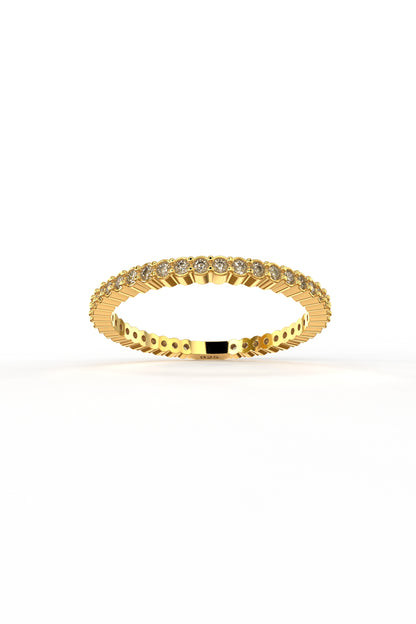 925 Ayar Zirkon Taşlı Gold Minimal Tamtur Gümüş Yüzük