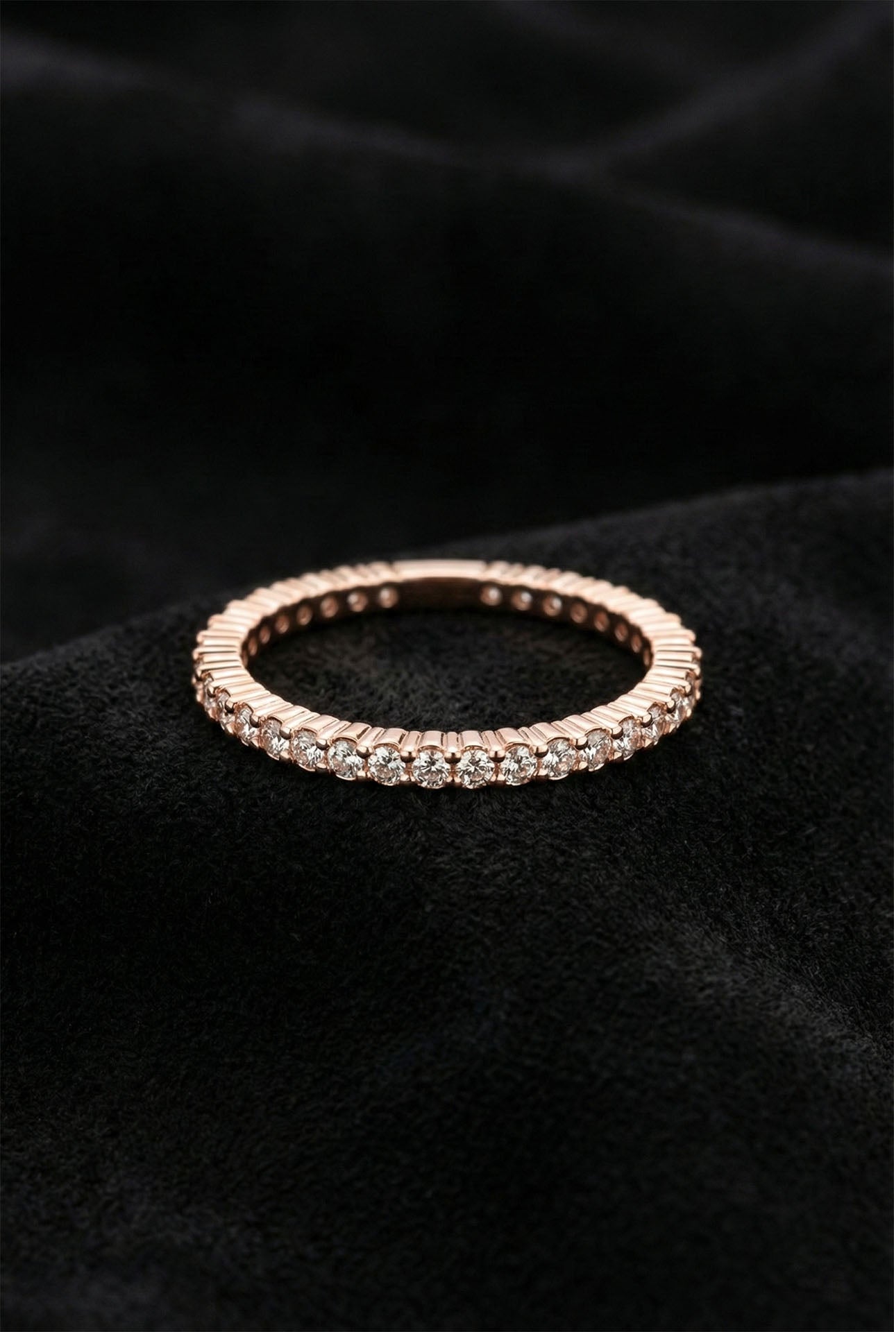 925 Ayar Zirkon Taşlı Rose Minimal Tamtur Gümüş Yüzük