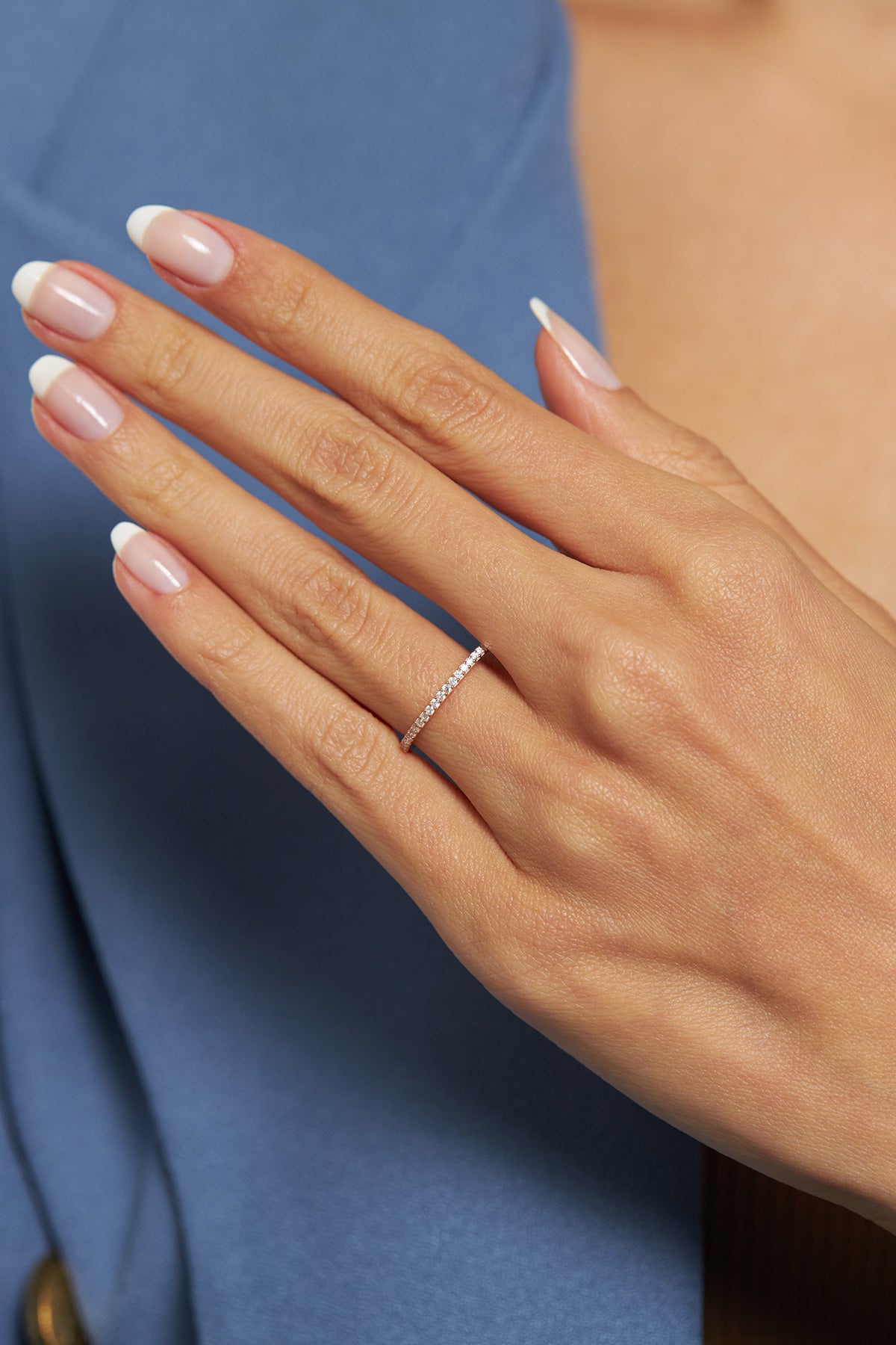 925 Ayar Zirkon Taşlı Rose Minimal Tamtur Gümüş Yüzük