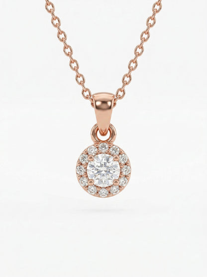 925 Ayar Zirkon Taşlı Rose Minimal Yuvarlak Anturaj Gümüş Kolye