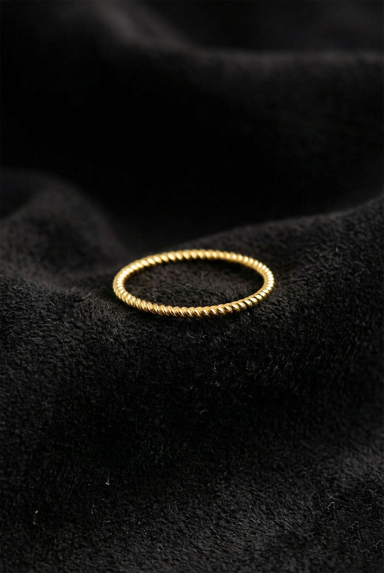 925 Ayar Burgu Desen Gold Minimal Gümüş Yüzük