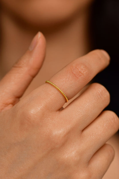 925 Ayar Burgu Desen Gold Minimal Gümüş Yüzük