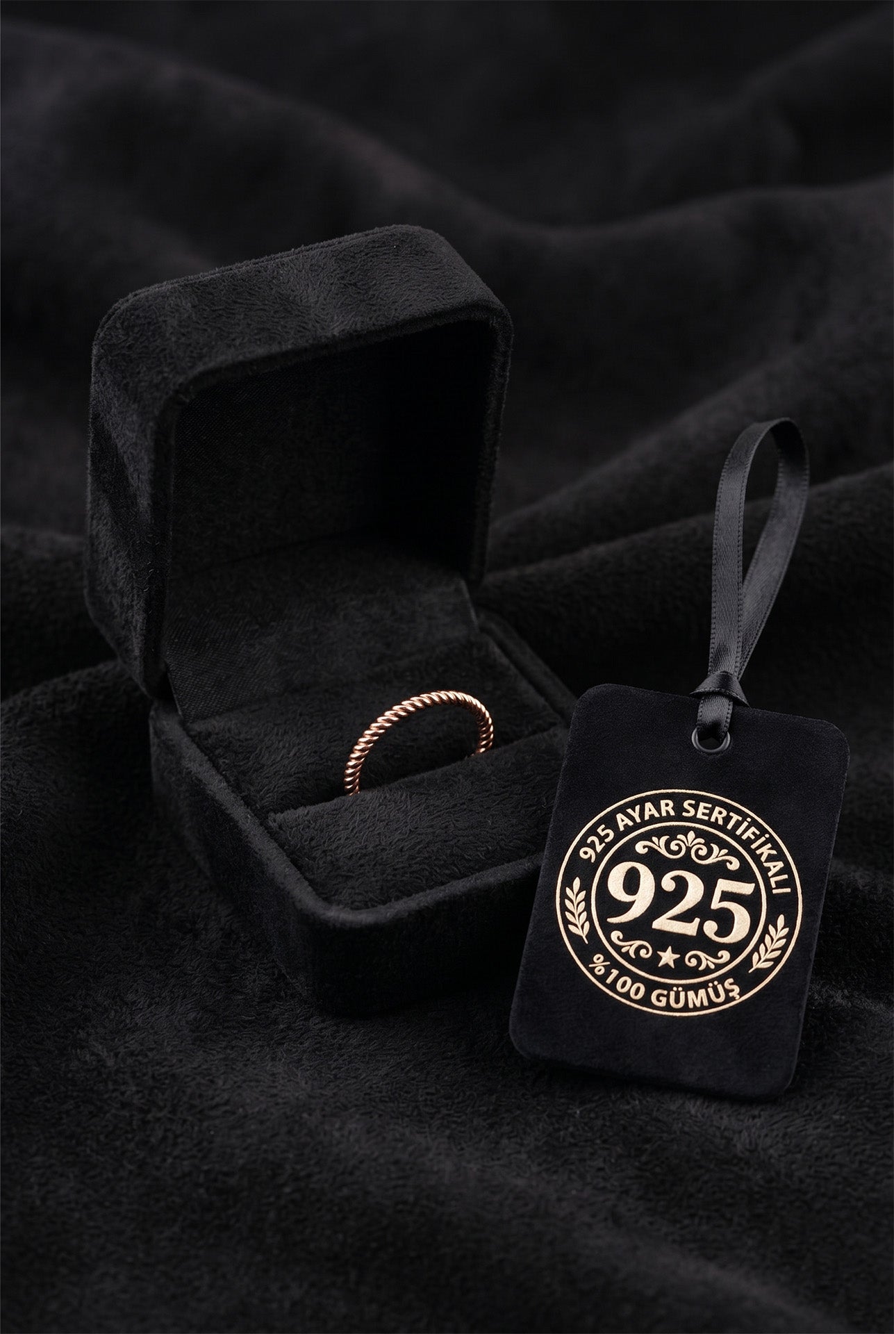 925 Ayar Burgu Desen Rose Minimal Gümüş Yüzük