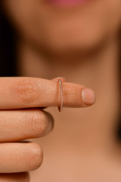 925 Ayar Burgu Desen Rose Minimal Gümüş Yüzük