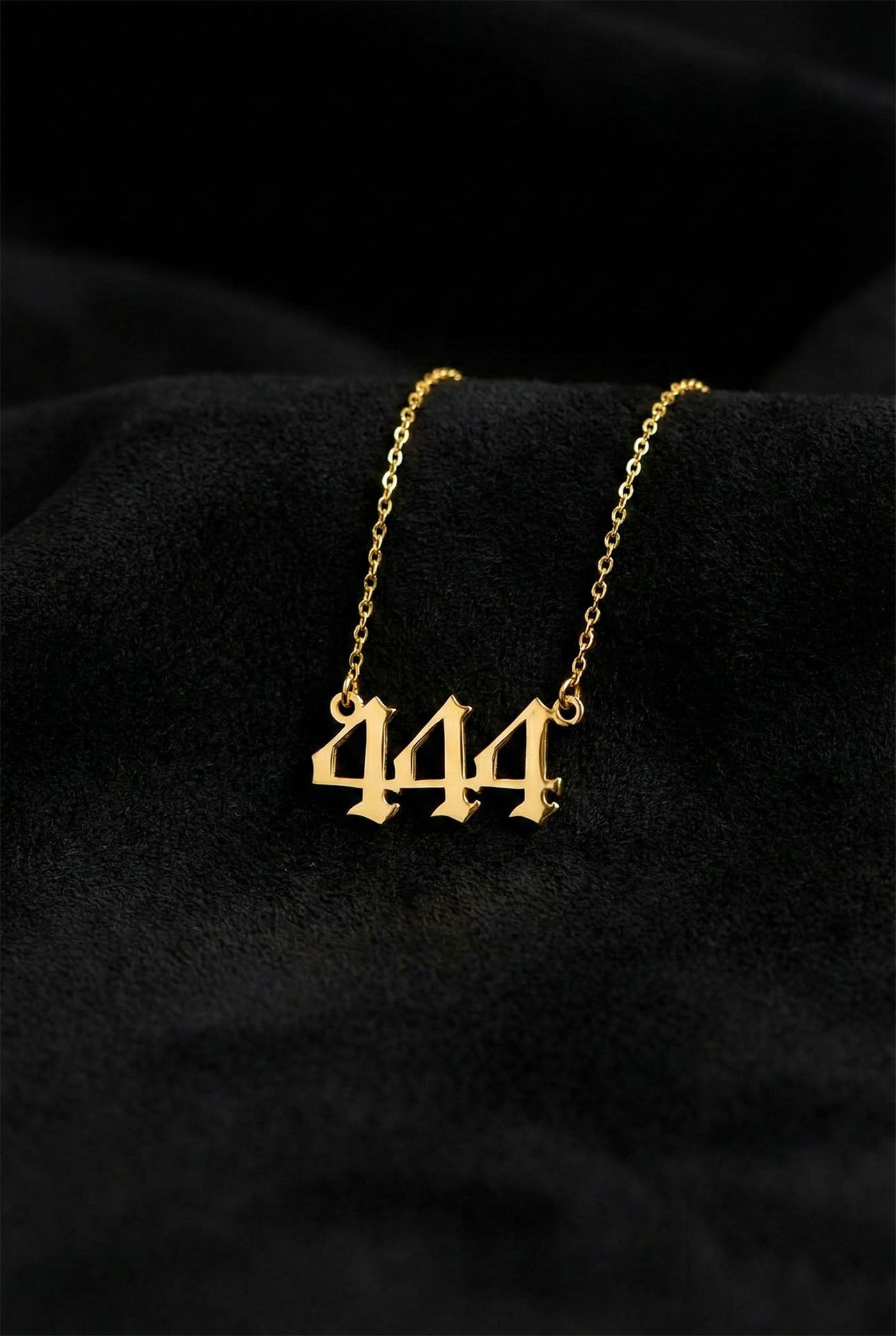 925 Ayar Gold 444 Melek Sayısı Gümüş Koruma Kolyesi