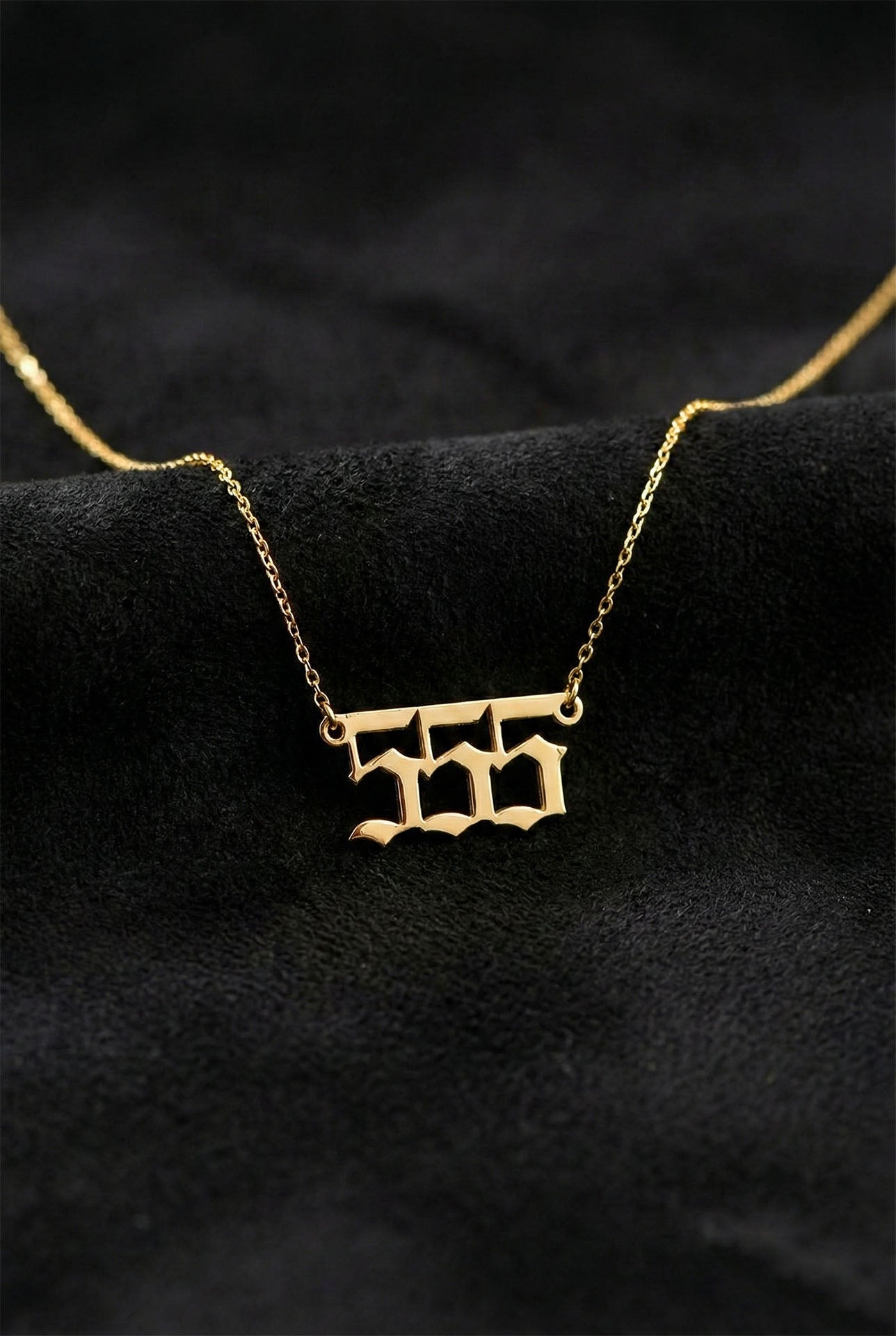 925 Ayar Gold 555 Melek Sayısı Gümüş Değişim Kolyesi