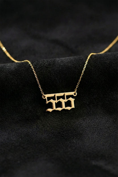 925 Ayar Gold 555 Melek Sayısı Gümüş Değişim Kolyesi
