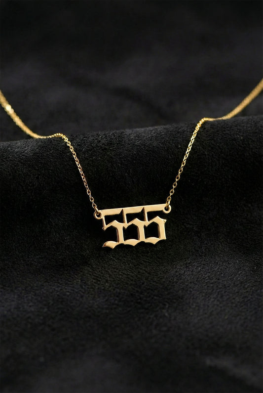 925 Ayar Gold 555 Melek Sayısı Gümüş Değişim Kolyesi