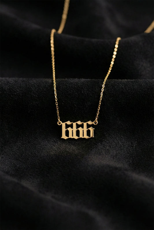925 Ayar Gold 666 Melek Sayısı Gümüş Odak Kolyesi