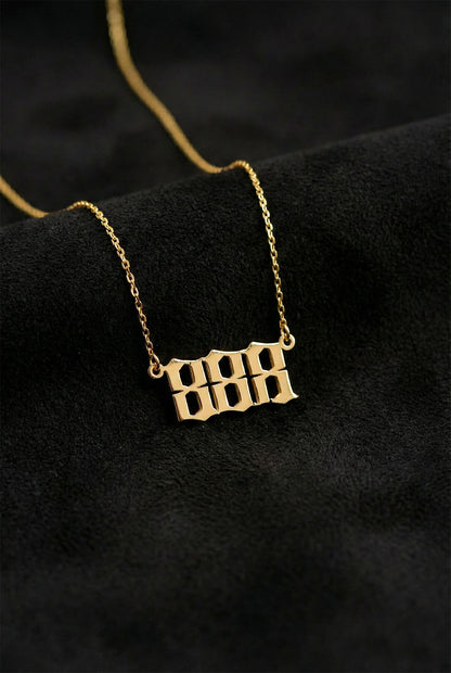 925 Ayar Gold 888 Melek Sayısı Gümüş Denge Kolyesi