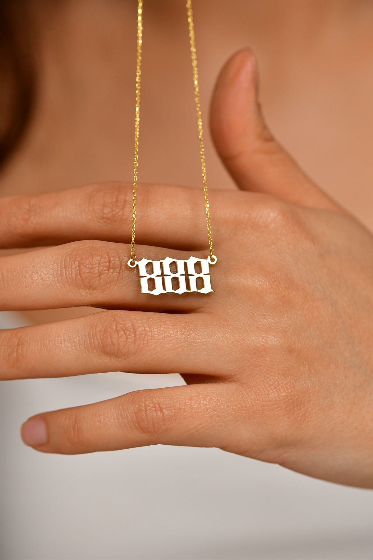 925 Ayar Gold 888 Melek Sayısı Gümüş Denge Kolyesi