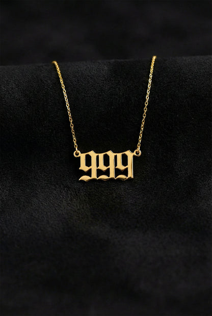 925 Ayar Gold 999 Melek Sayısı Gümüş Kolye