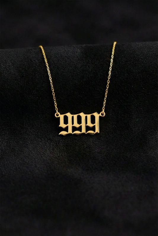 925 Ayar Gold 999 Melek Sayısı Gümüş Kolye
