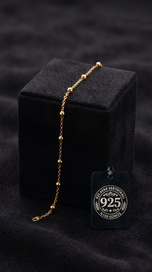 925 Ayar Gold Dorika Minimal Gümüş Bileklik