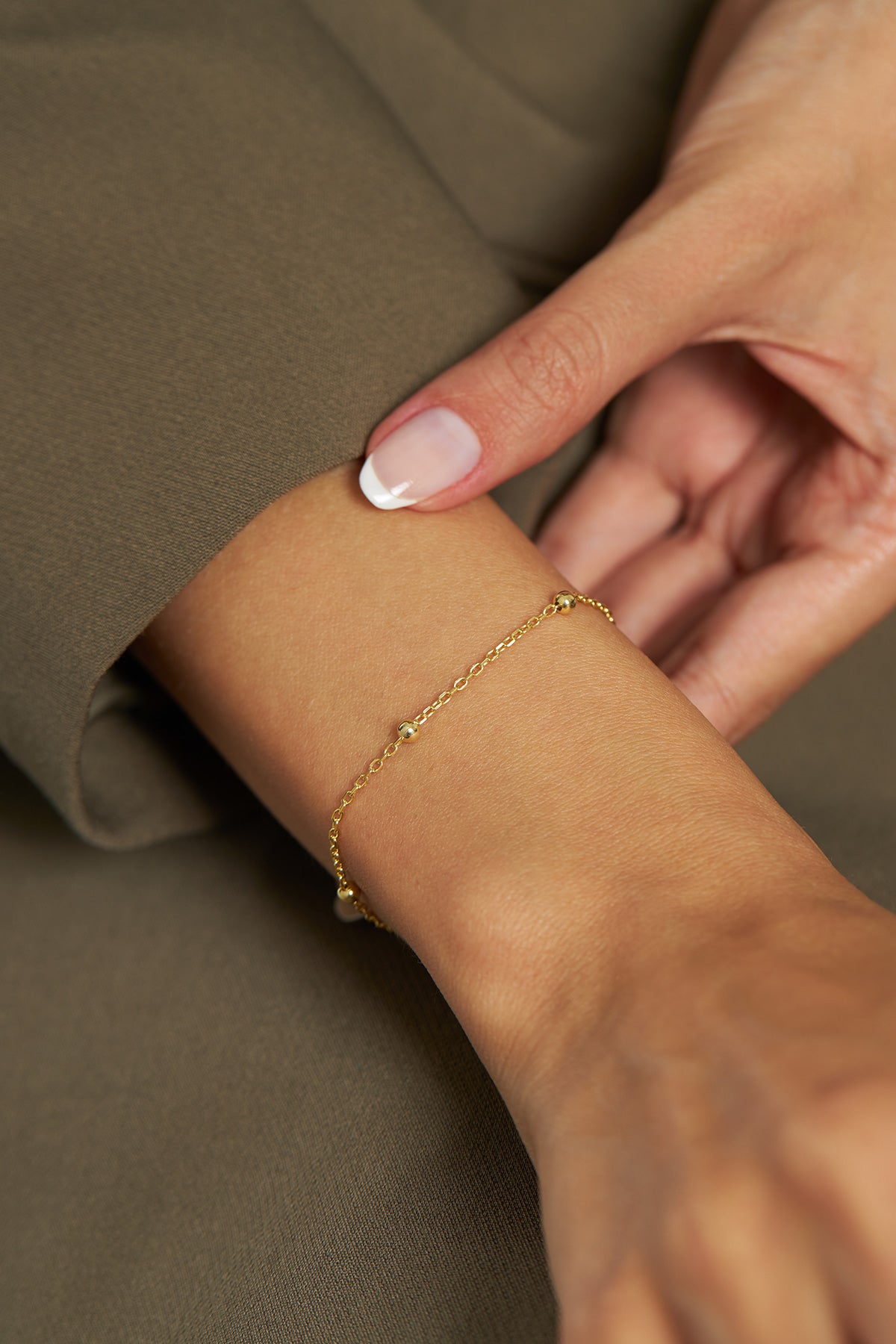 925 Ayar Gold Dorika Minimal Gümüş Bileklik