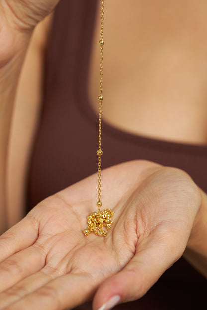 925 Ayar Gold Renk Dorika İtalyan Gümüş Kolye