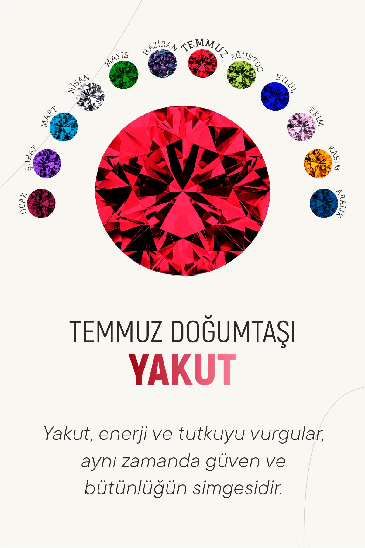 925 Ayar Temmuz Yakut Doğum Taşı Çiçek Motifli Telkari Gümüş Küpe