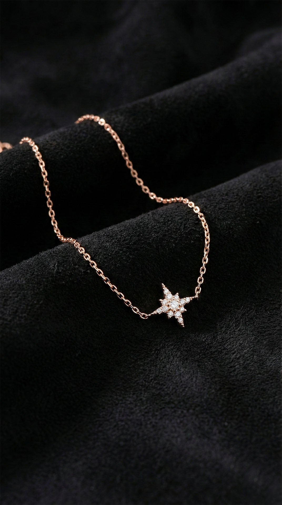 925 Ayar Zirkon Taşlı Rose Kutup Yıldızı Minimal  Gümüş Bileklik