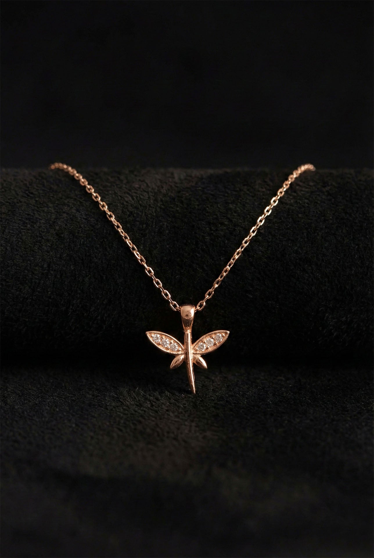 925 Ayar Zirkon Taşlı Rose Minimal Yusufcuk Gümüş Kolye