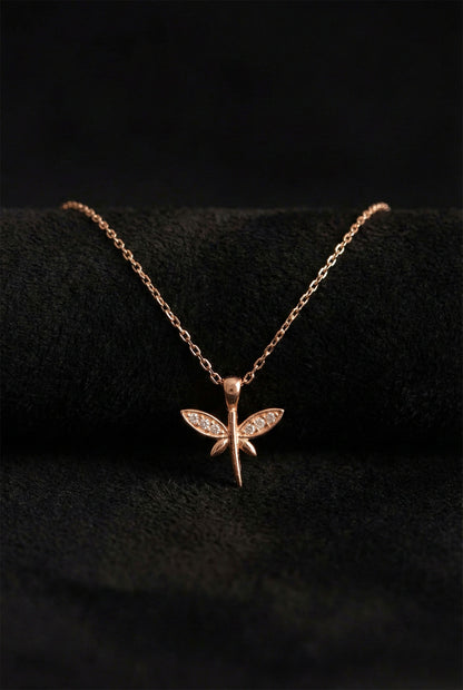 925 Ayar Zirkon Taşlı Rose Minimal Yusufcuk Gümüş Kolye