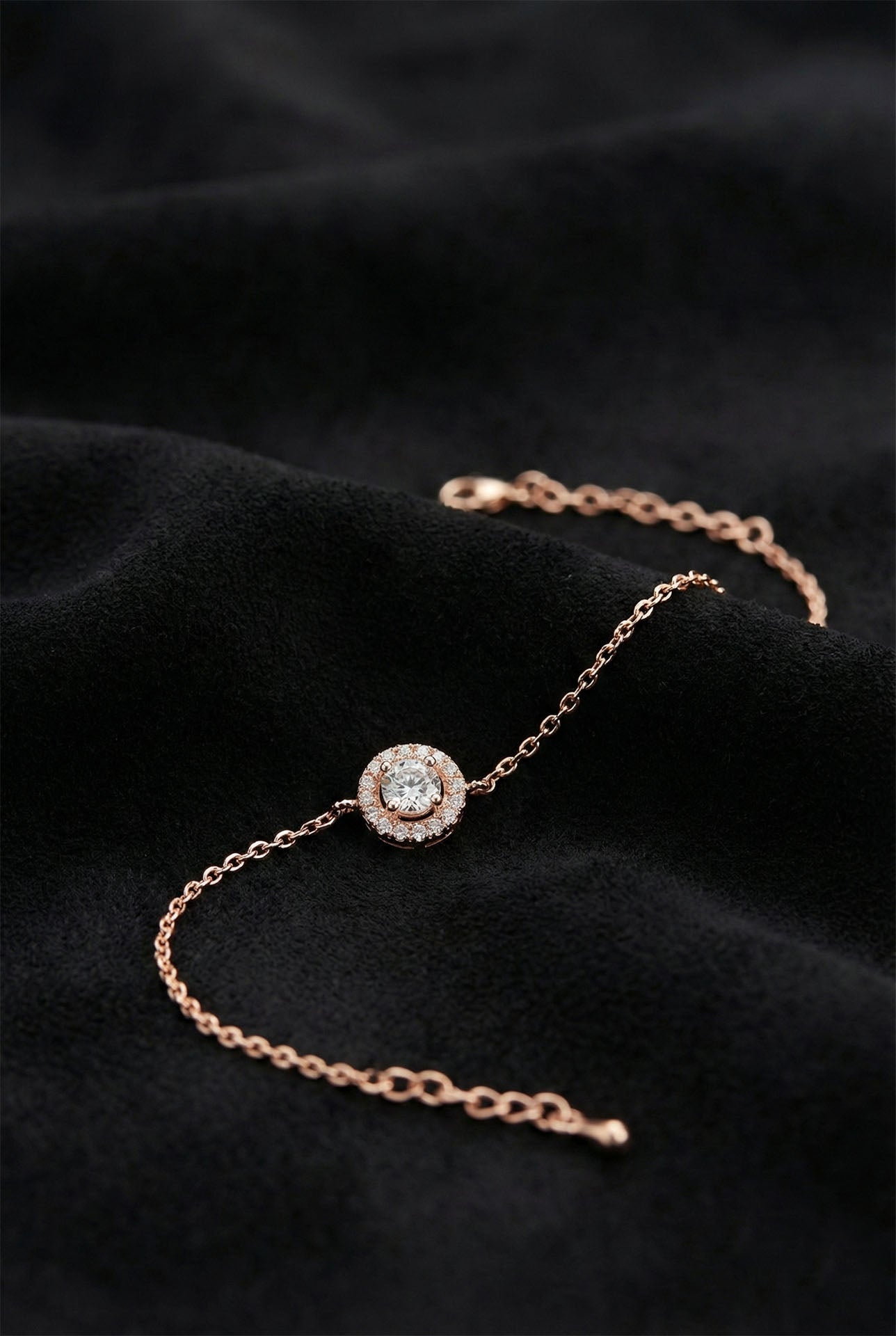 925 Ayar Zirkon Taşlı Rose Tektaş Anturaj Minimal Gümüş Bileklik