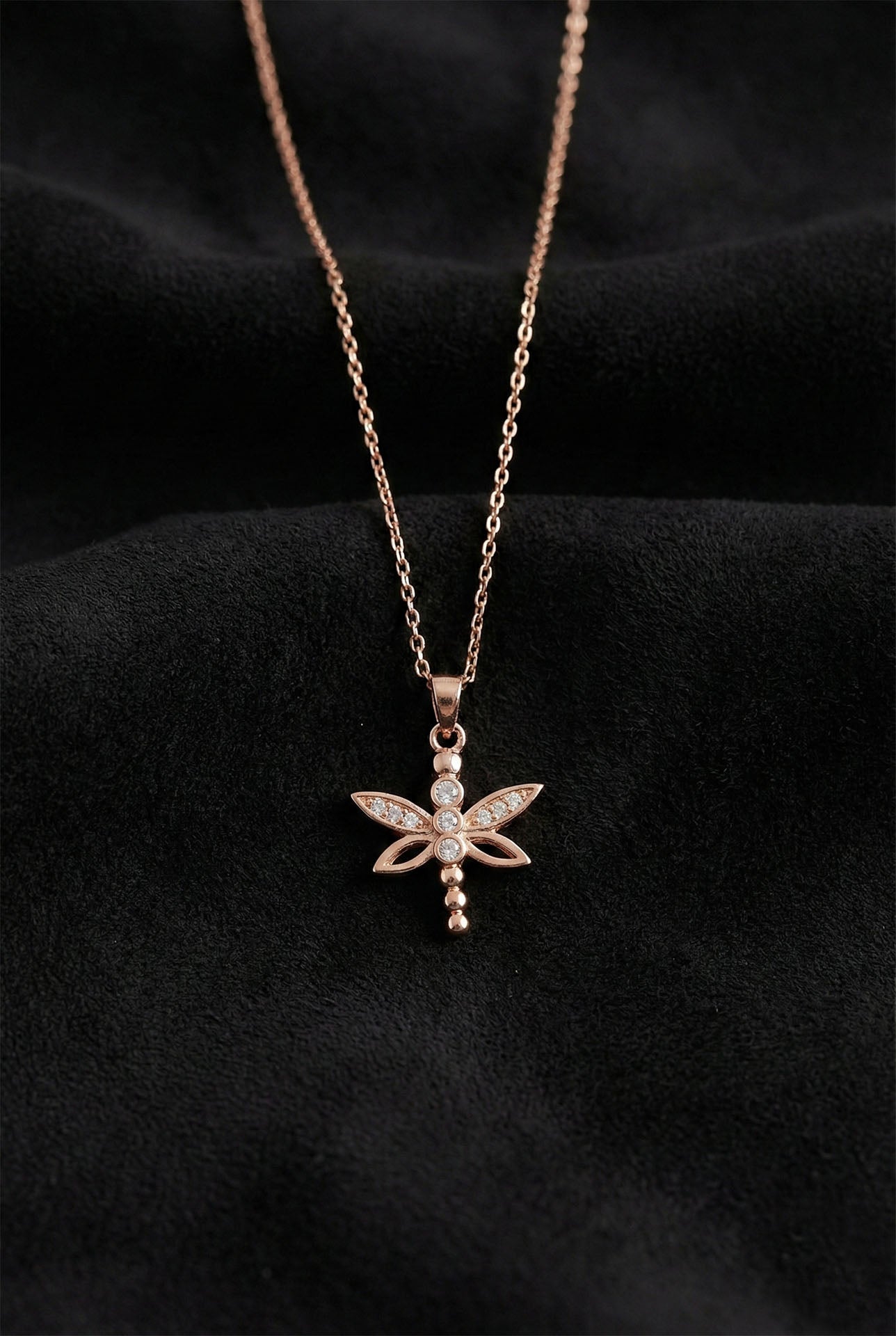925 Ayar Zirkon Taşlı Rose Yusufcuk Gümüş Kolye